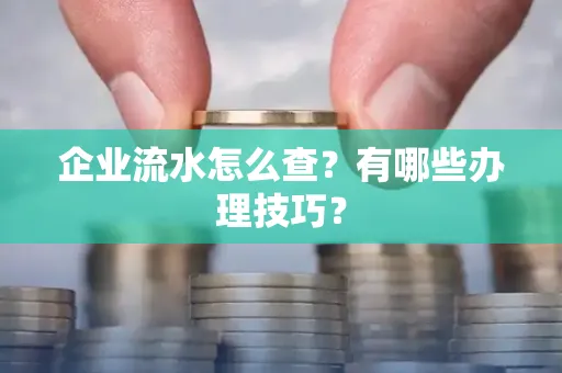 企业流水怎么查？有哪些办理技巧？