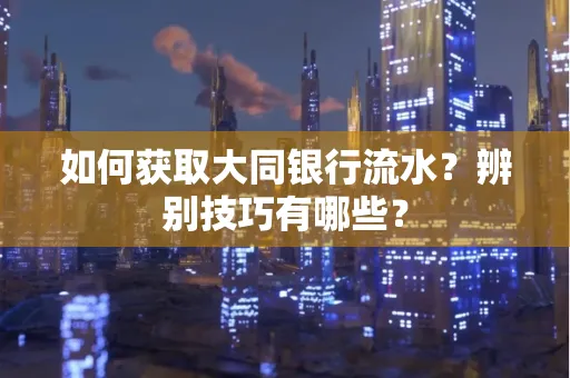 如何获取大同银行流水？辨别技巧有哪些？